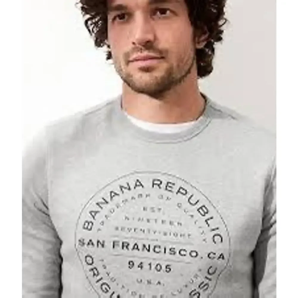 Banana Republic Men's Heather Gray Crewneck Sweater Size L